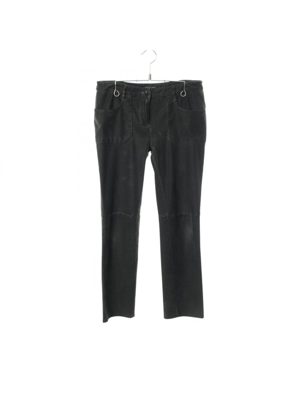 Chanel Pants CC Logo Pearl Button Skinny Cotton